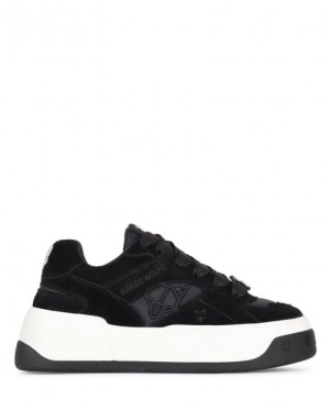 Tenis Naked Wolfe Crash Cow Suede Mujer Negros | MEXICO 864192FPY