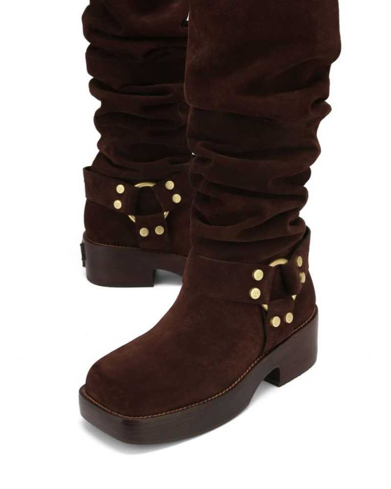 Botas Hasta La Rodilla Naked Wolfe Crook Suede Mujer Chocolate | MEXICO 468397PUF