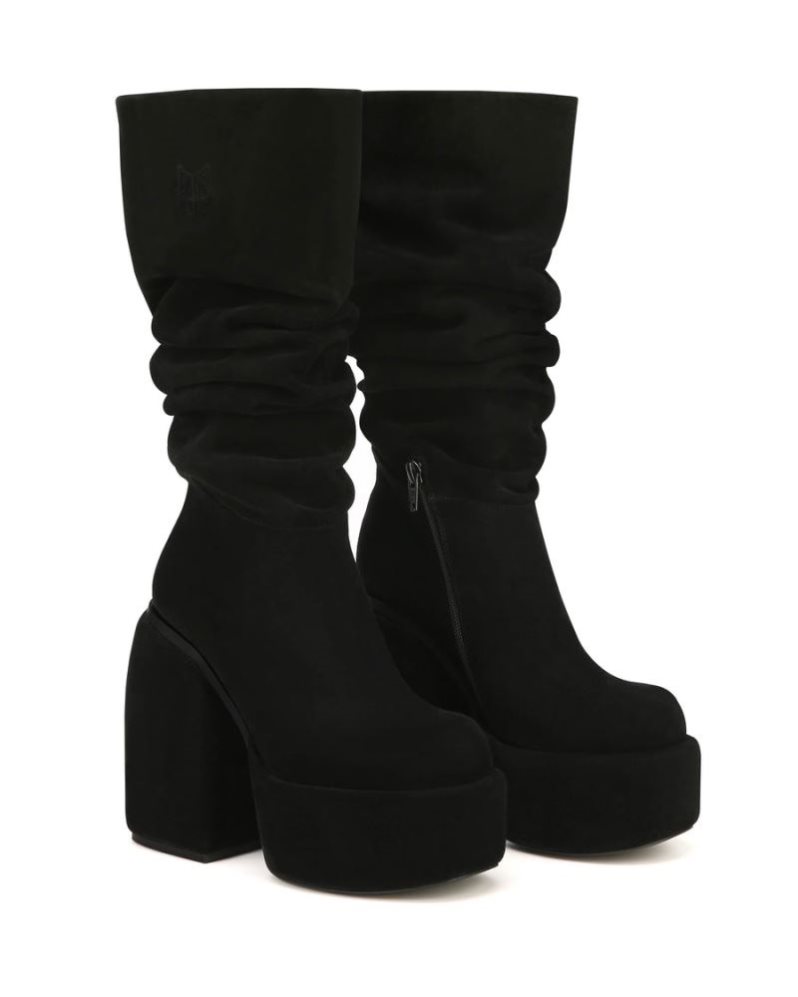 Botas Plataforma Naked Wolfe Space Kid Suede Mujer Negros | MEXICO 862571TRI