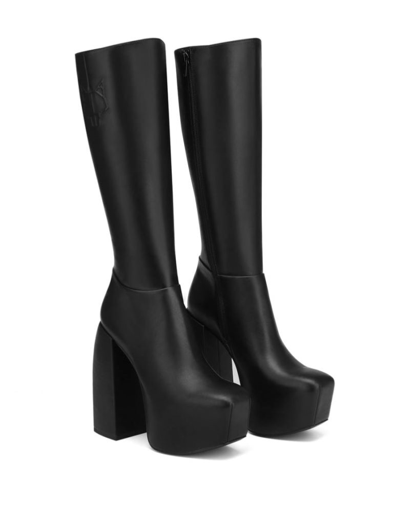 Botas Plataforma Naked Wolfe Sting Leather Mujer Negros | MEXICO 385267ULZ