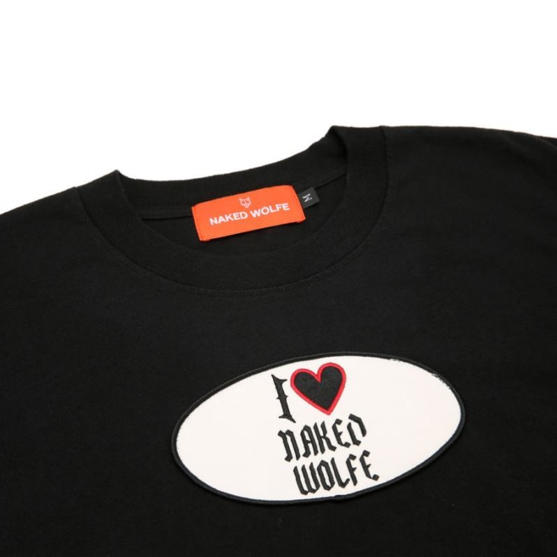 Camiseta Naked Wolfe I Love Naked Wolfe Hombre Negros | MEXICO 678415WHG