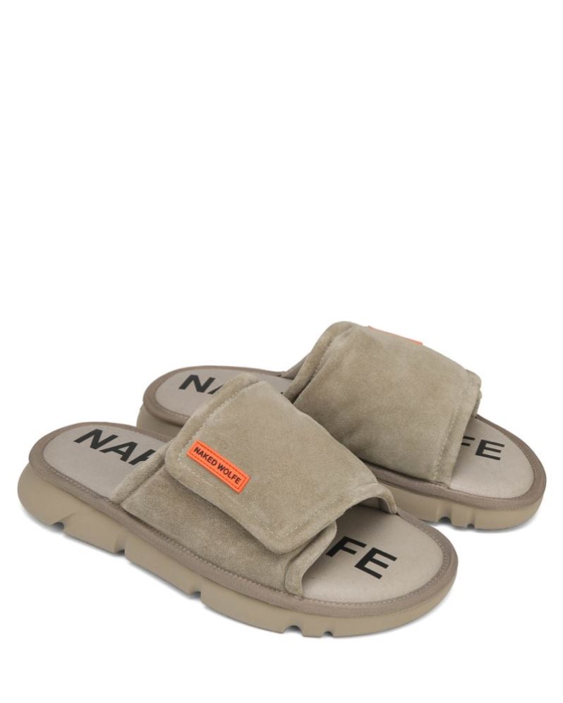 Chanclas Naked Wolfe Alaska Suede Hombre Grises Marrom | MEXICO 587064OYT