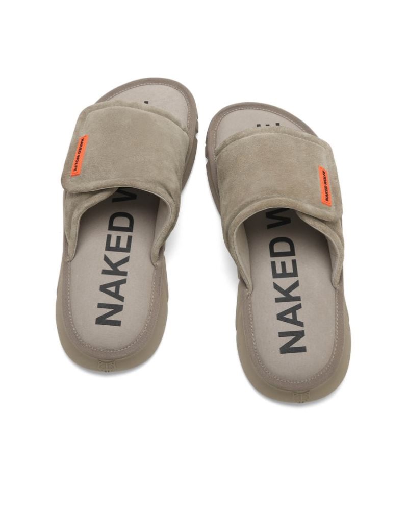 Chanclas Naked Wolfe Alaska Suede Hombre Grises Marrom | MEXICO 587064OYT