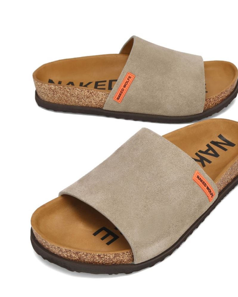 Chanclas Naked Wolfe Moody Suede Hombre Grises Marrom | MEXICO 605149SHG