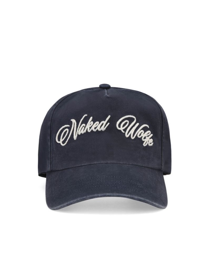 Gorras Naked Wolfe Signature Unconstructed Washed Mujer Azul Marino | MEXICO 935071NEF