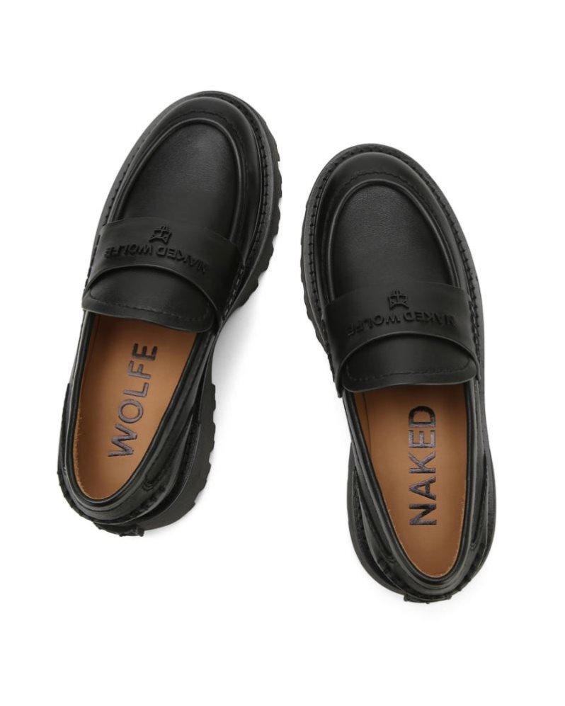 Mocasines Naked Wolfe Flawed Leather Mujer Negros | MEXICO 480652XBY