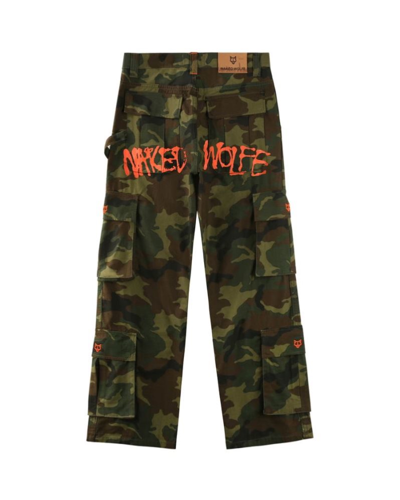 Pantalon Naked Wolfe Baggy Pocket Cargo Logo Hombre Camuflados | MEXICO 359762WOJ