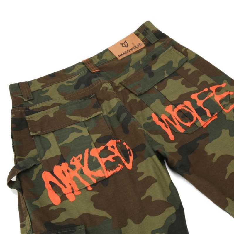 Pantalon Naked Wolfe Baggy Pocket Cargo Logo Hombre Camuflados | MEXICO 359762WOJ