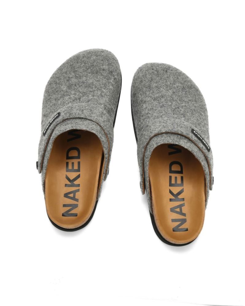 Pantuflas Naked Wolfe Malta Felt Hombre Grises | MEXICO 052786KVE