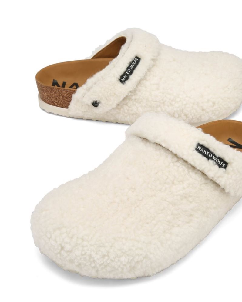 Pantuflas Naked Wolfe Malta Shearling Hombre Creme | MEXICO 102489PIA