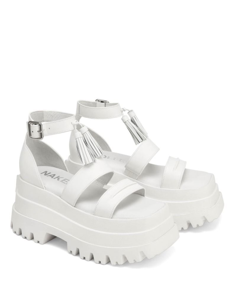 Sandalias Plataforma Naked Wolfe Dare Mujer Blancos | MEXICO 536127IEX