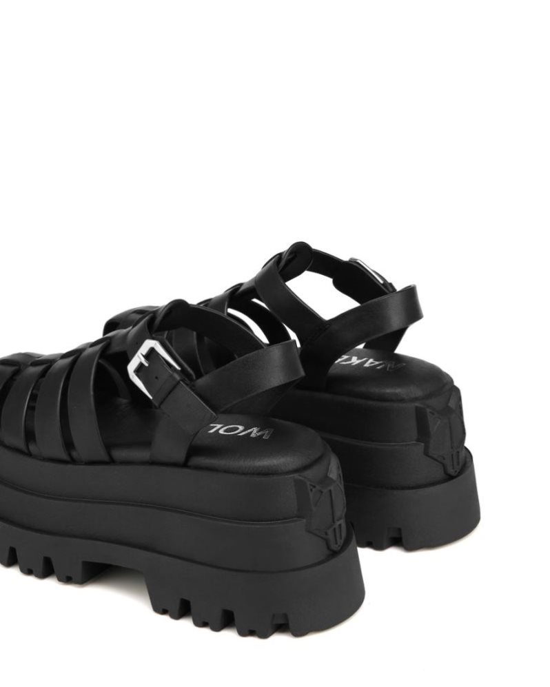 Sandalias Plataforma Naked Wolfe Devil Mujer Negros | MEXICO 497365PSN