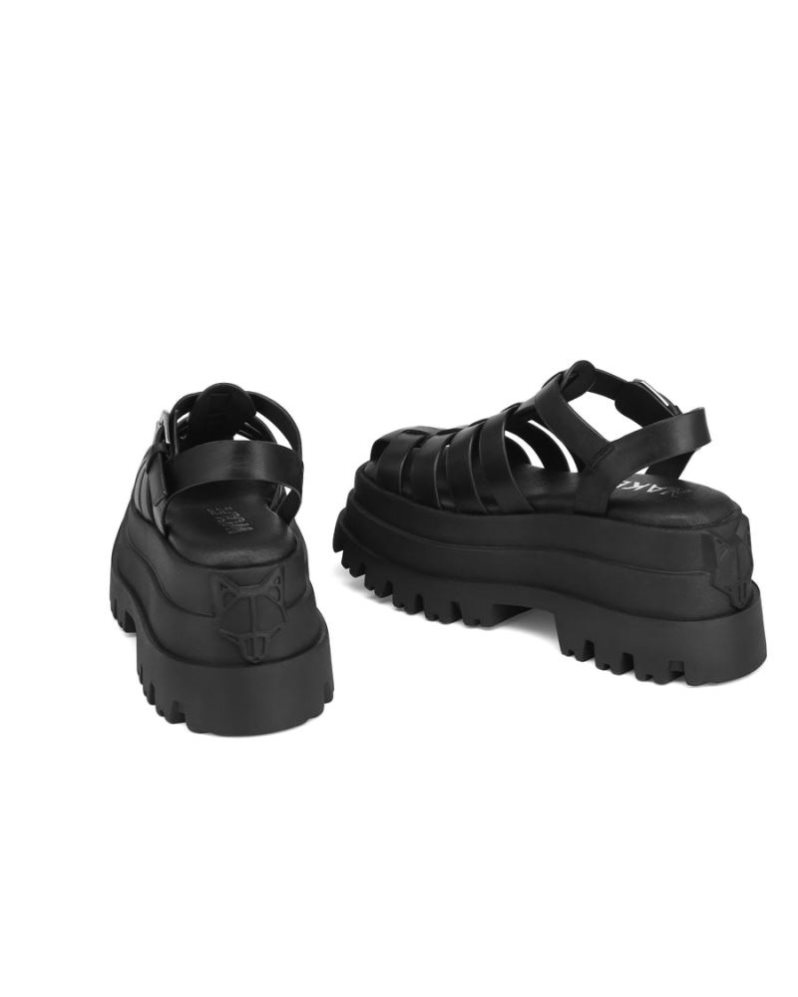 Sandalias Plataforma Naked Wolfe Devil Mujer Negros | MEXICO 497365PSN