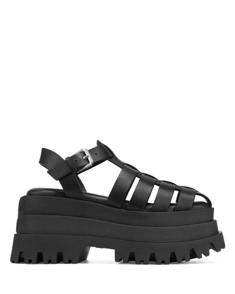 Sandalias Plataforma Naked Wolfe Devil Mujer Negros | MEXICO 497365PSN