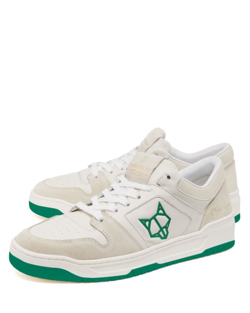 Tenis Naked Wolfe CM-01 Leather Suede Combo Hombre Blancos Verdes | MEXICO 475386TGZ