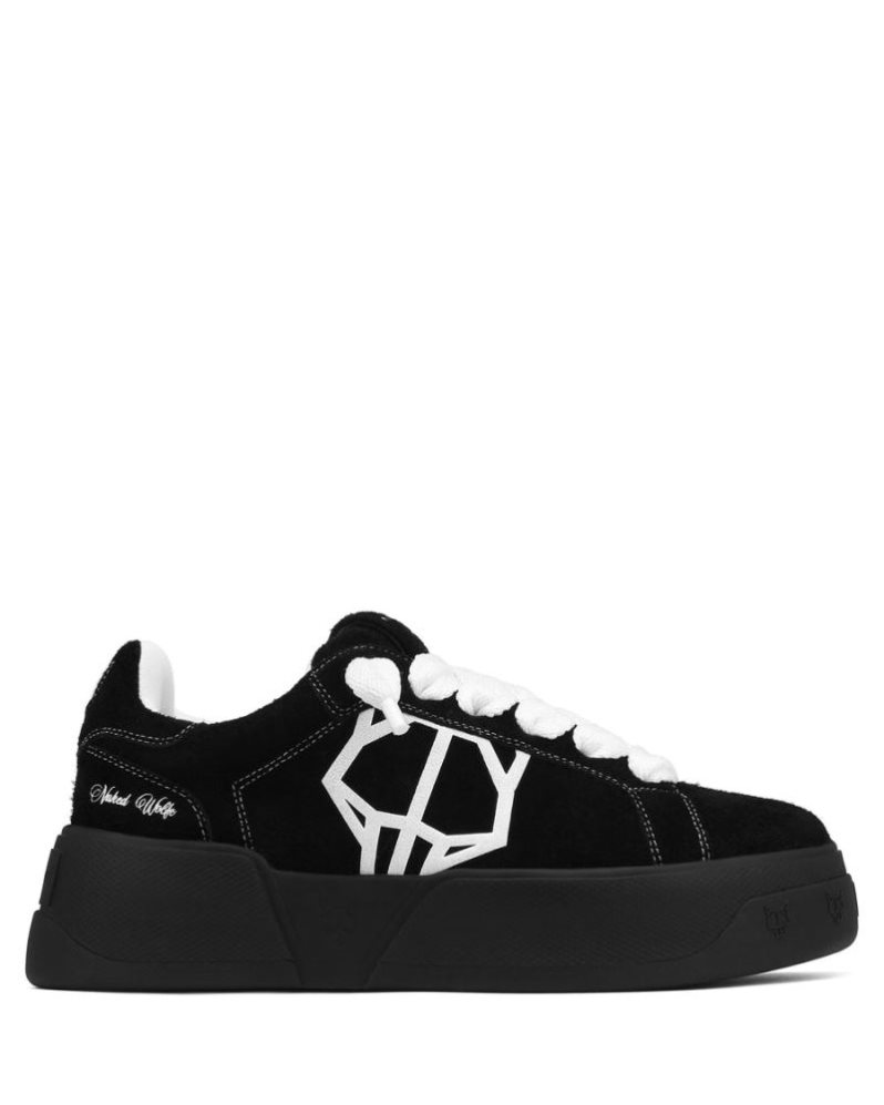 Tenis Naked Wolfe Kray Hairy Cow Suede Hombre Negros | MEXICO 950637FRY